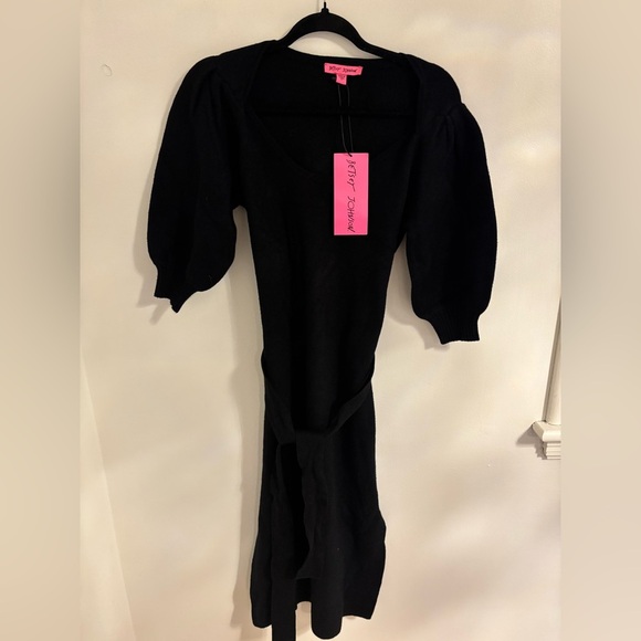 Betsey Johnson Midi Sweater Dress  in Black NWT - Picture 9 of 10